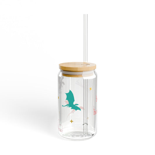 Book Hoarder Glass Cup (16 oz) - Book Lover Drinkware