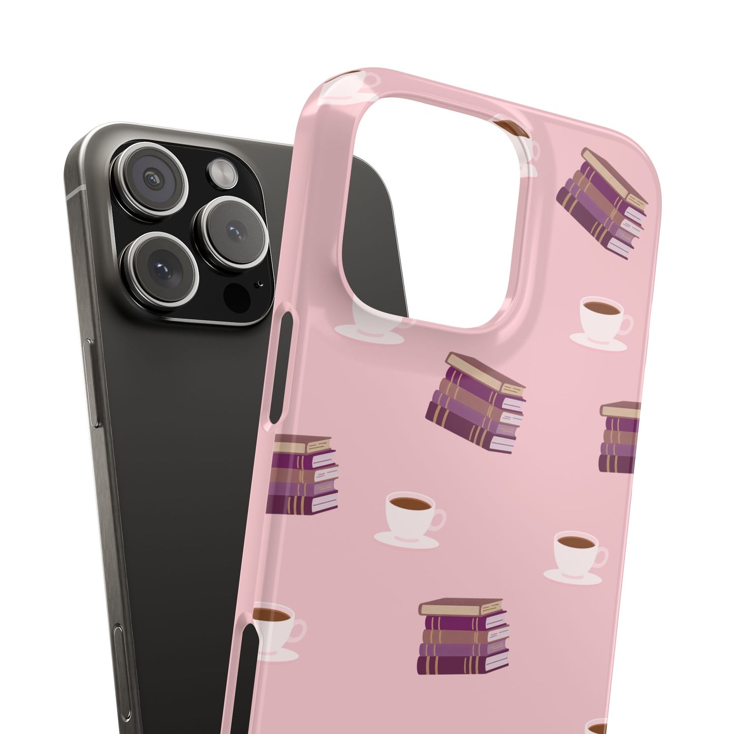Blush Books and Coffee Slim iPhone Case