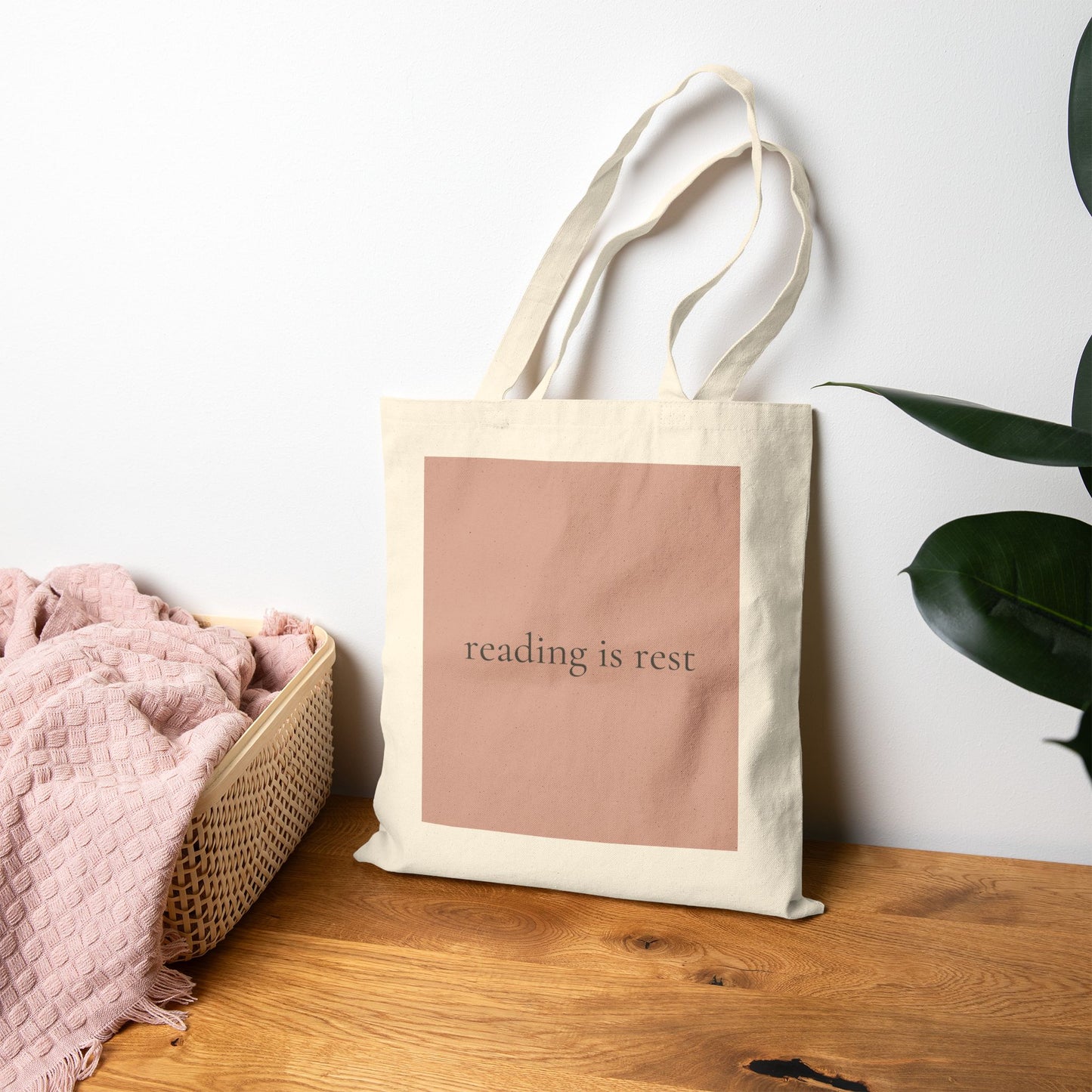Reading is Rest Tote Bag - Cozy Book Lover Canvas Tote
