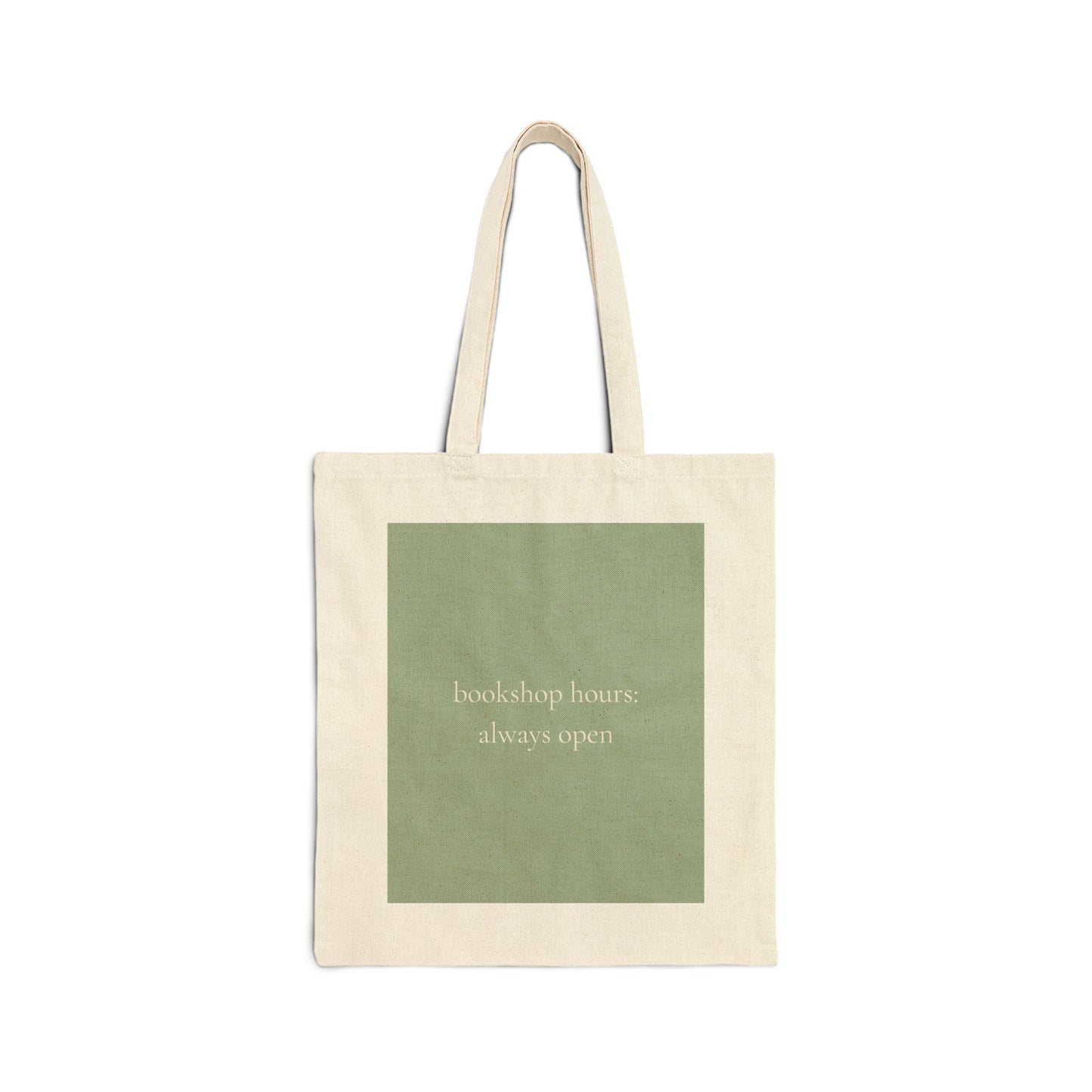 Bookshop Hours Always Open Tote Bag - Book Lover Canvas Tote