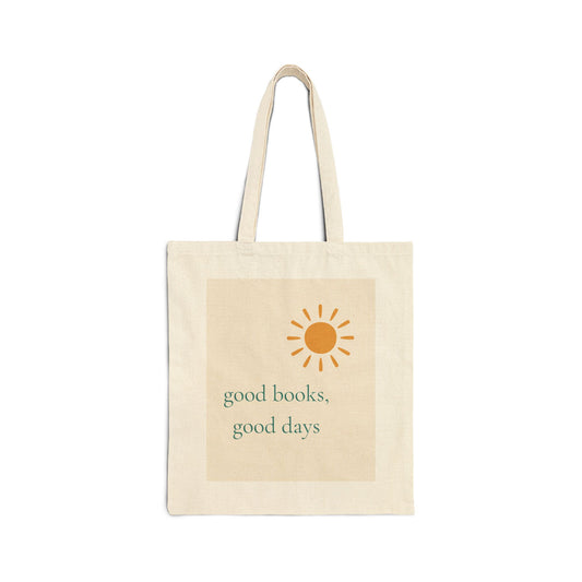 Good Books Good Days Tote Bag - Book Lover Canvas Tote