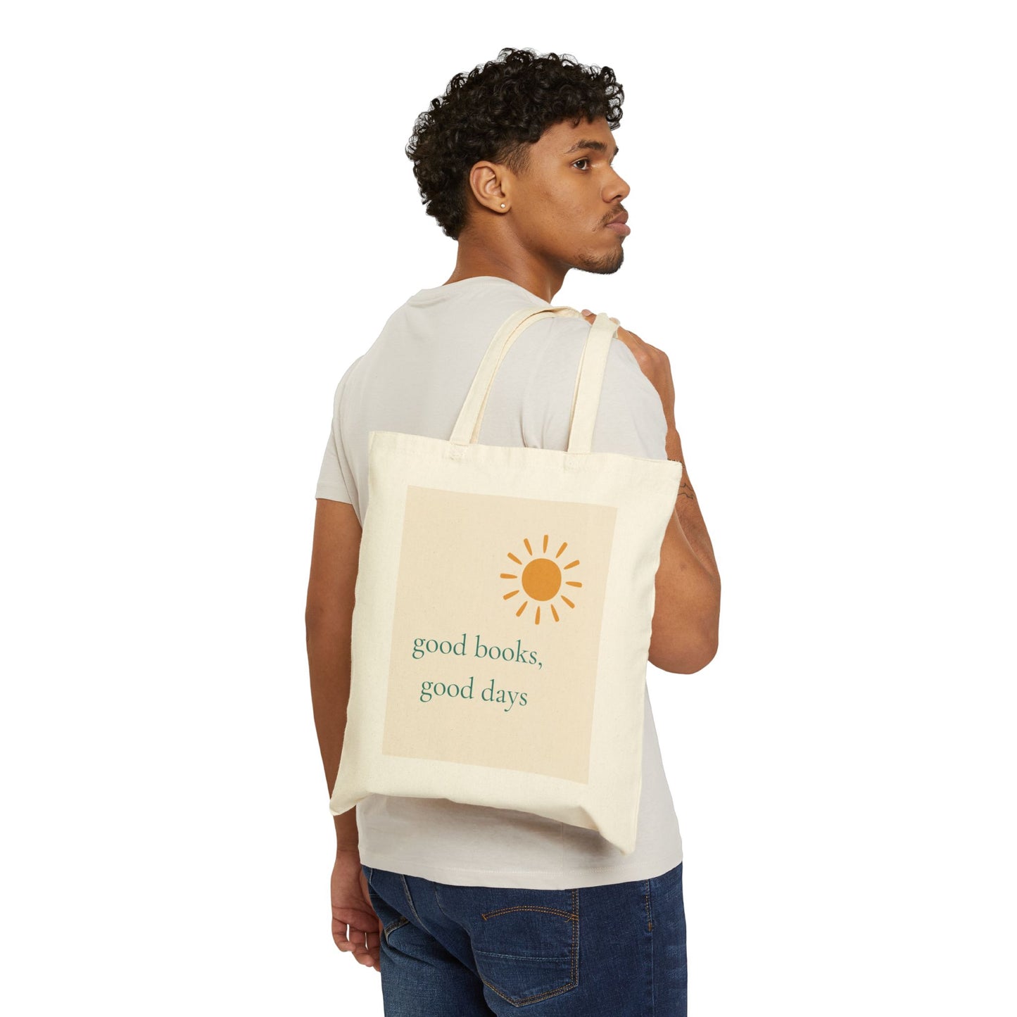 Good Books Good Days Tote Bag - Book Lover Canvas Tote