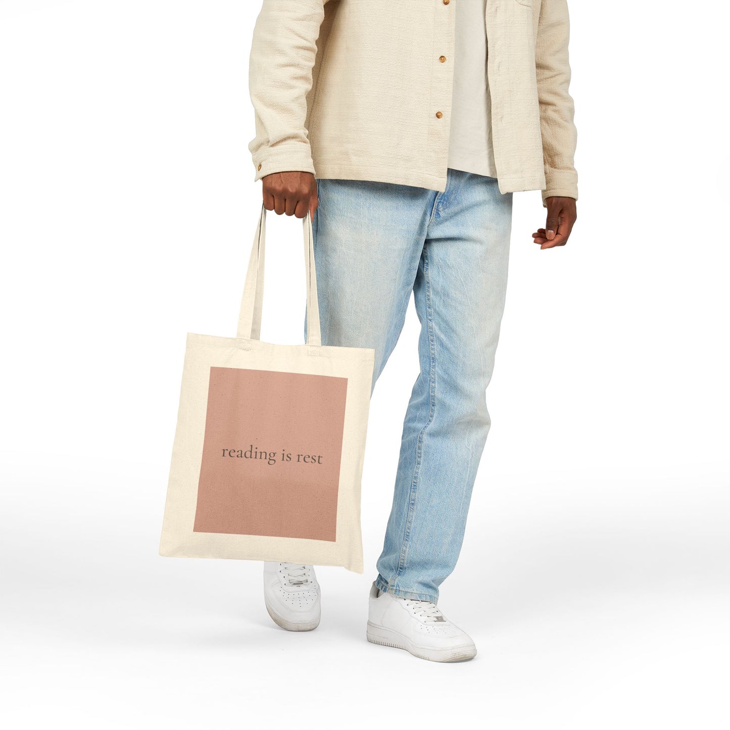 Reading is Rest Tote Bag - Cozy Book Lover Canvas Tote