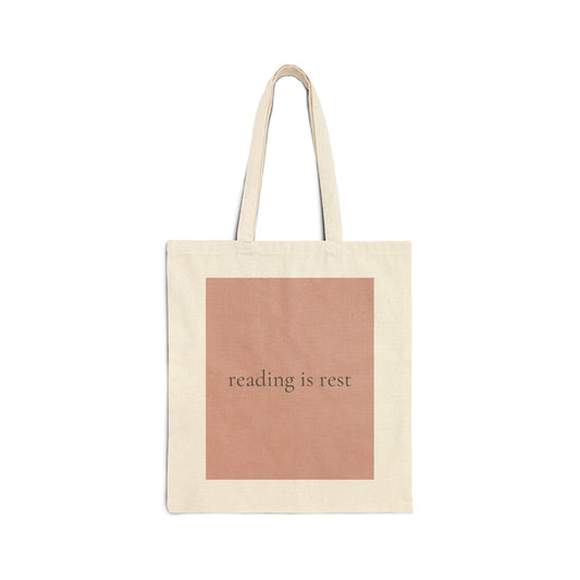 Reading is Rest Tote Bag - Cozy Book Lover Canvas Tote