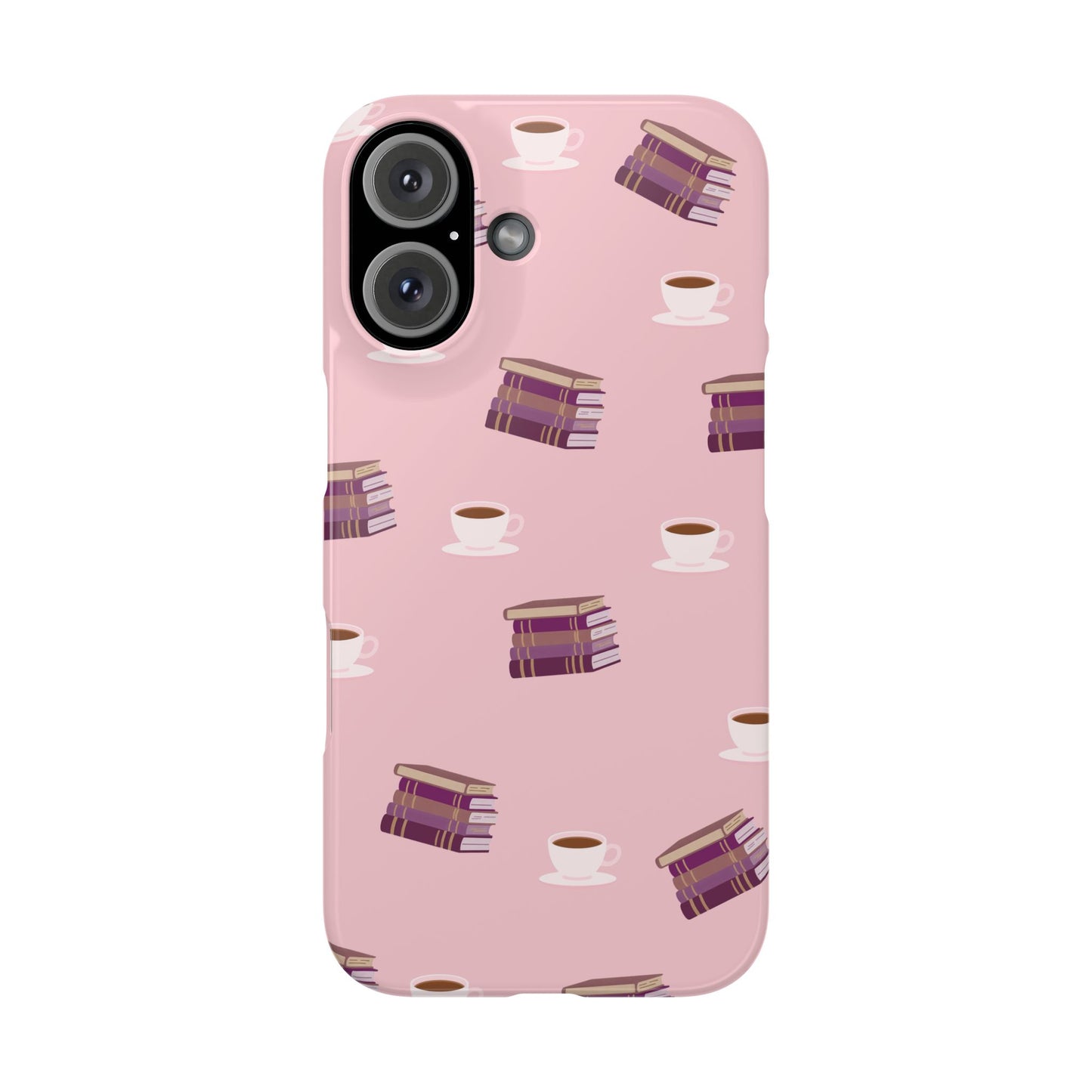 Blush Books and Coffee Slim iPhone Case