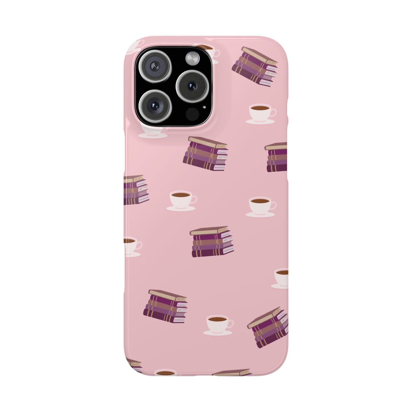 Blush Books and Coffee Slim iPhone Case