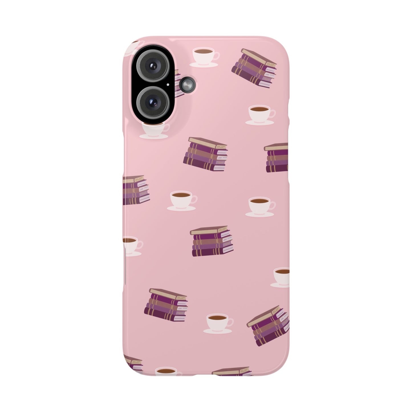 Blush Books and Coffee Slim iPhone Case
