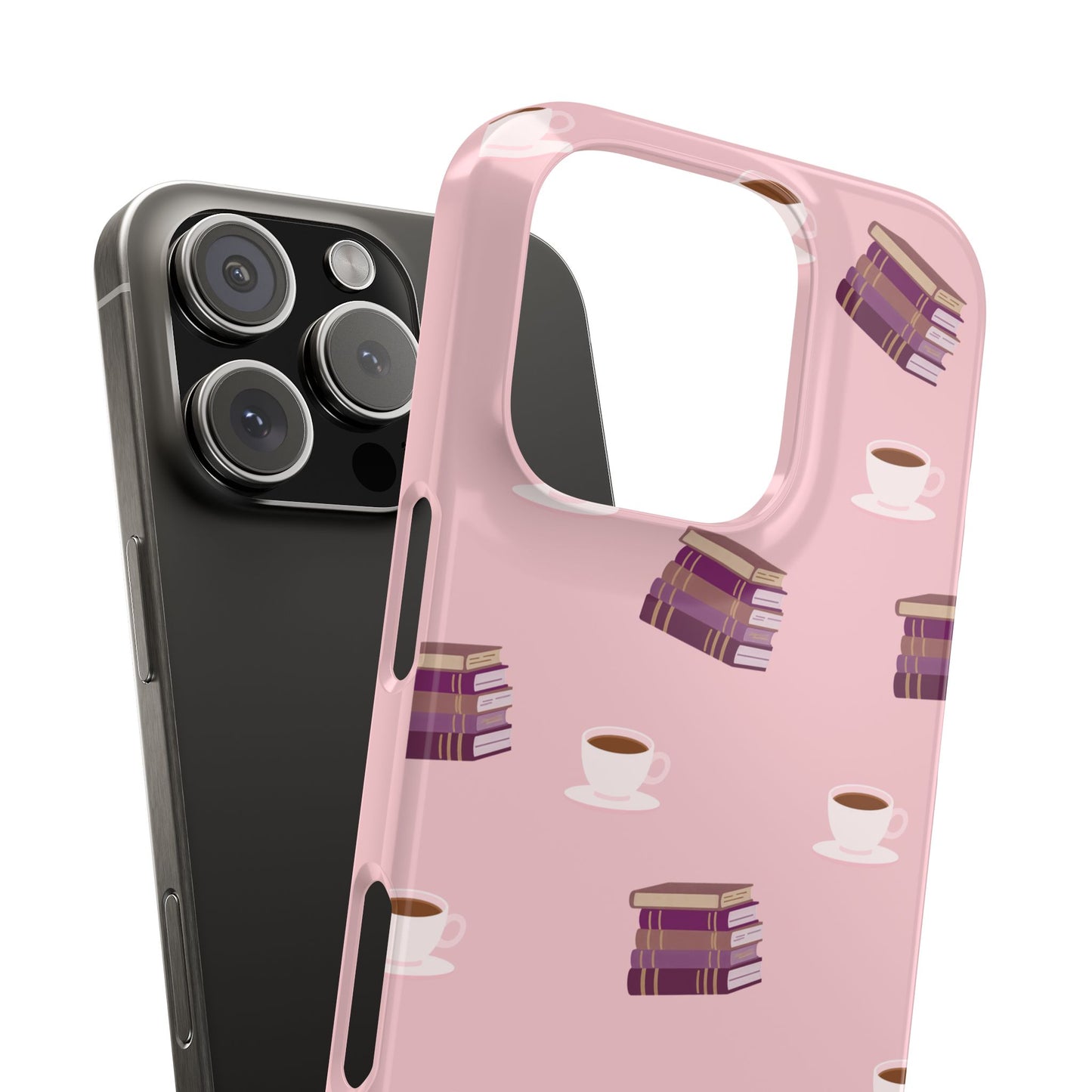 Blush Books and Coffee Slim iPhone Case