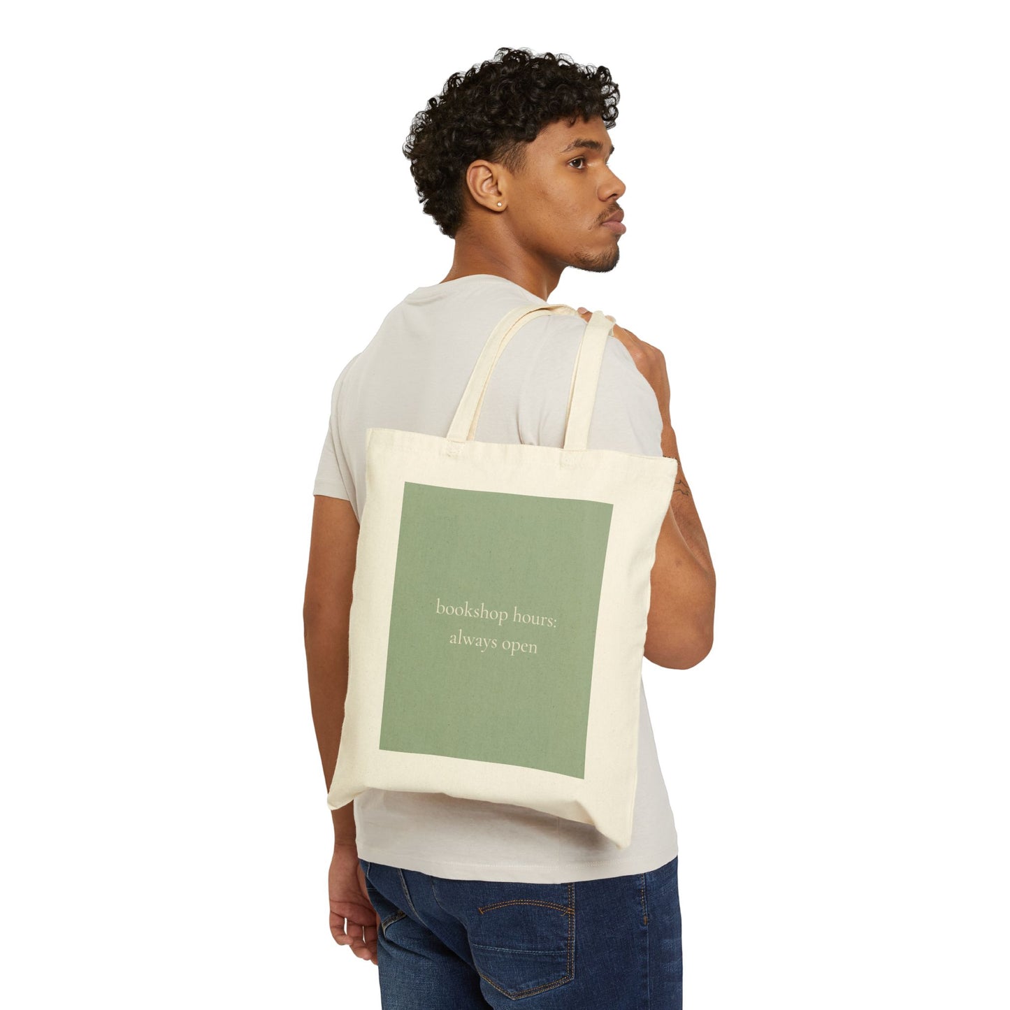Bookshop Hours Always Open Tote Bag - Book Lover Canvas Tote