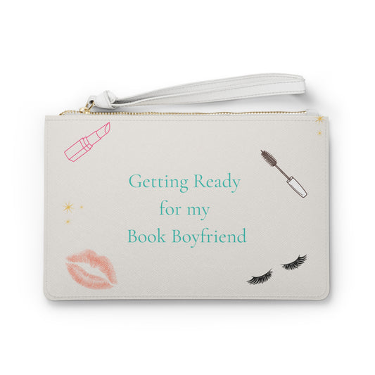 Book Boyfriend Makeup Bag | Romantasy Cosmetic Pouch | Getting Ready for my Book Boyfriend Clutch | Reader Gift | Book Lover Makeup Bag