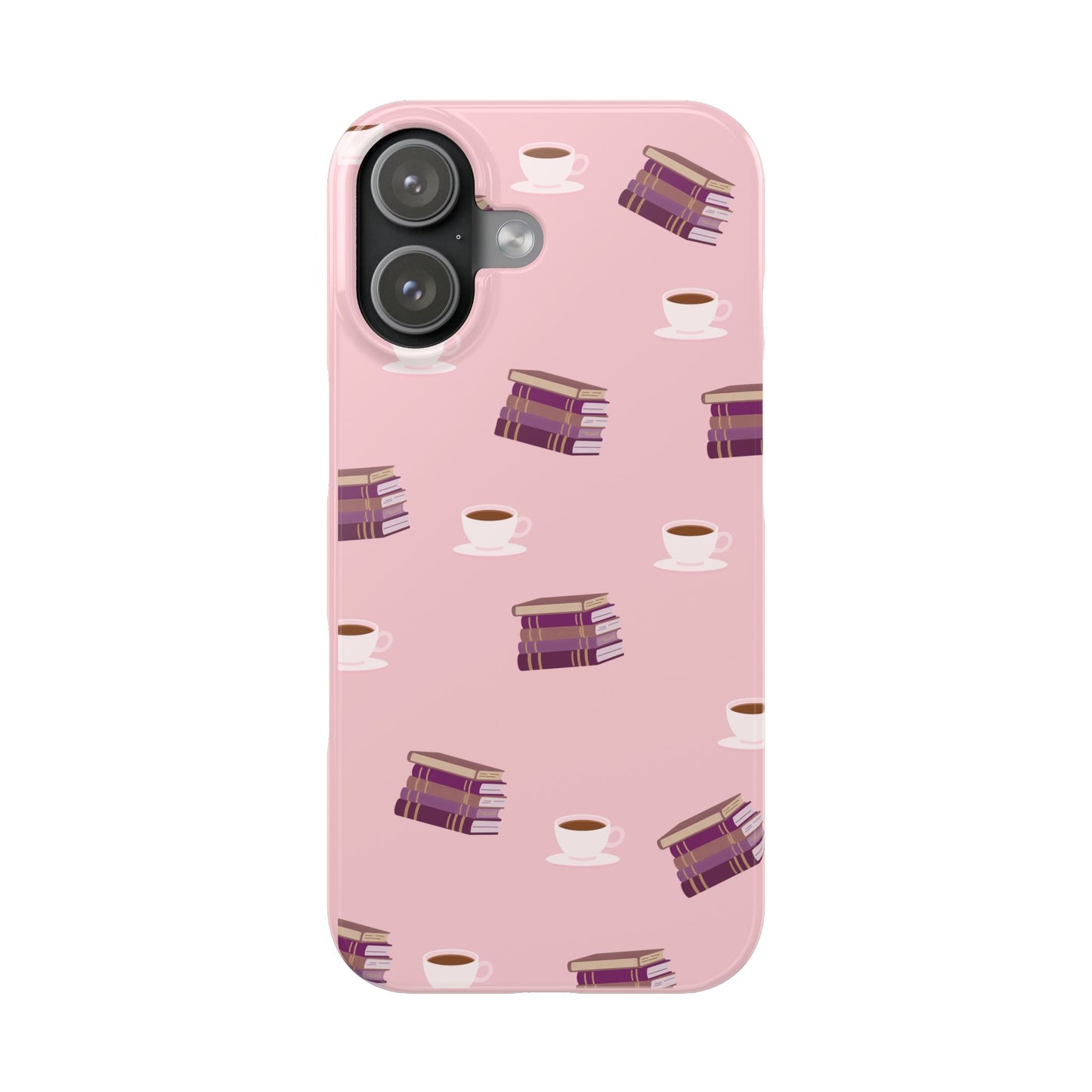Blush Books and Coffee Slim iPhone Case