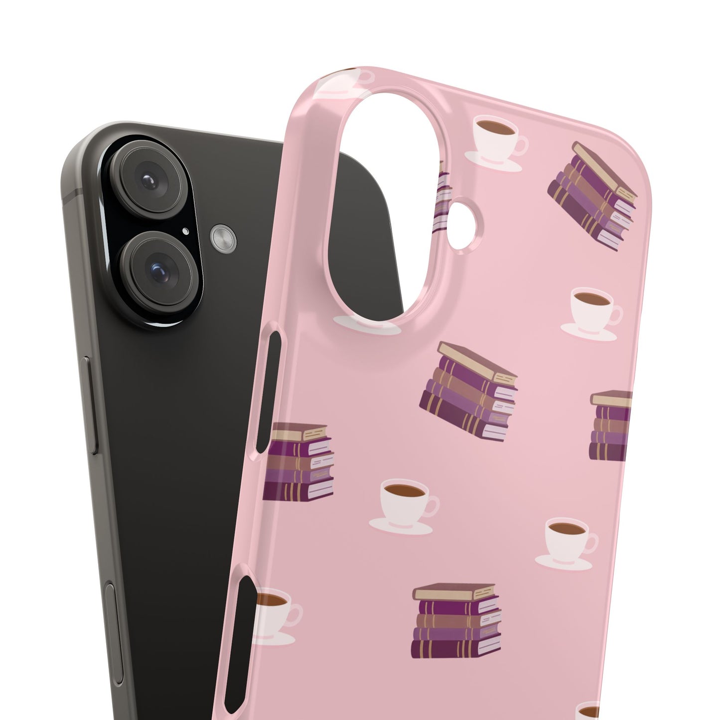 Blush Books and Coffee Slim iPhone Case