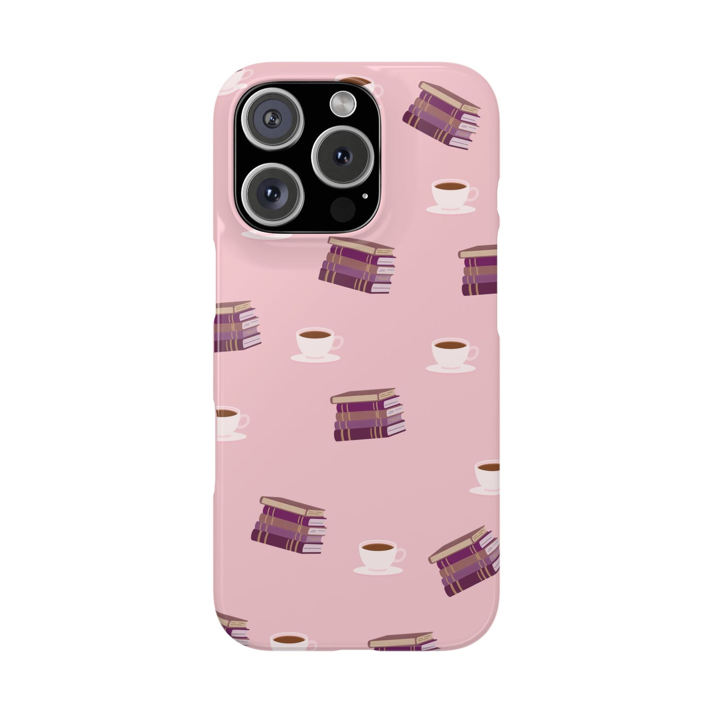 Blush Books and Coffee Slim iPhone Case