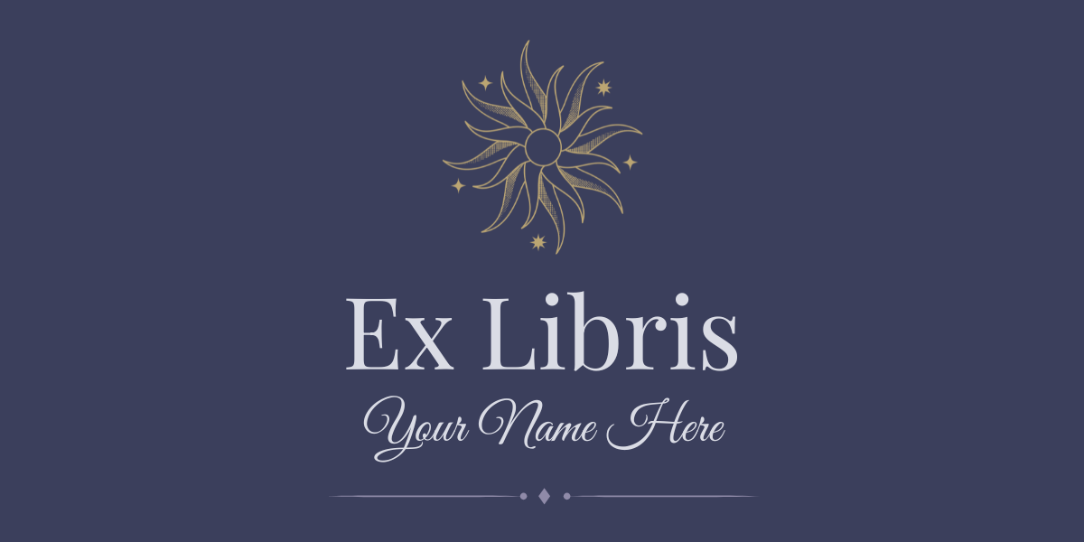 Celestial Bookplate Labels - Ex Libris Printable: Personalized Book Labels