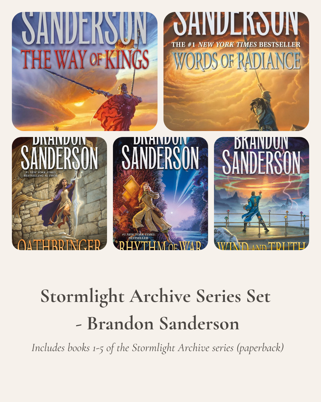 Stormlight Archive Series Set (Books 1-5) - Brandon Sanderson